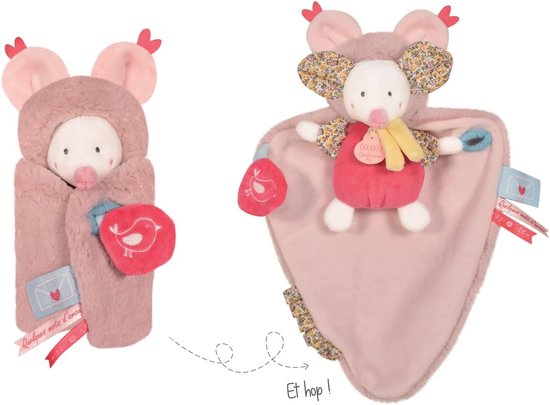 Knuffeldoek cape - Speelgoed vlinder - Baby comfort - 3-in-1 design - 25 cm - Blauw — afbeelding 2