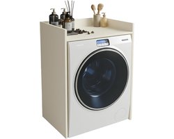 Wasmachine Kast - Ombouw Meubel - Badkamer Organisatie - Geluiddempend Ontwerp - 66x97x62 cm - Kasjmier Beige