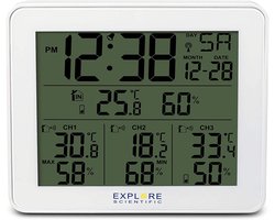 Draadloos Weerstation - Weer Monitor - Binnenklimaat Meten - Drie Sensoren Inbegrepen - 98 x 426 x 96 cm - Wit