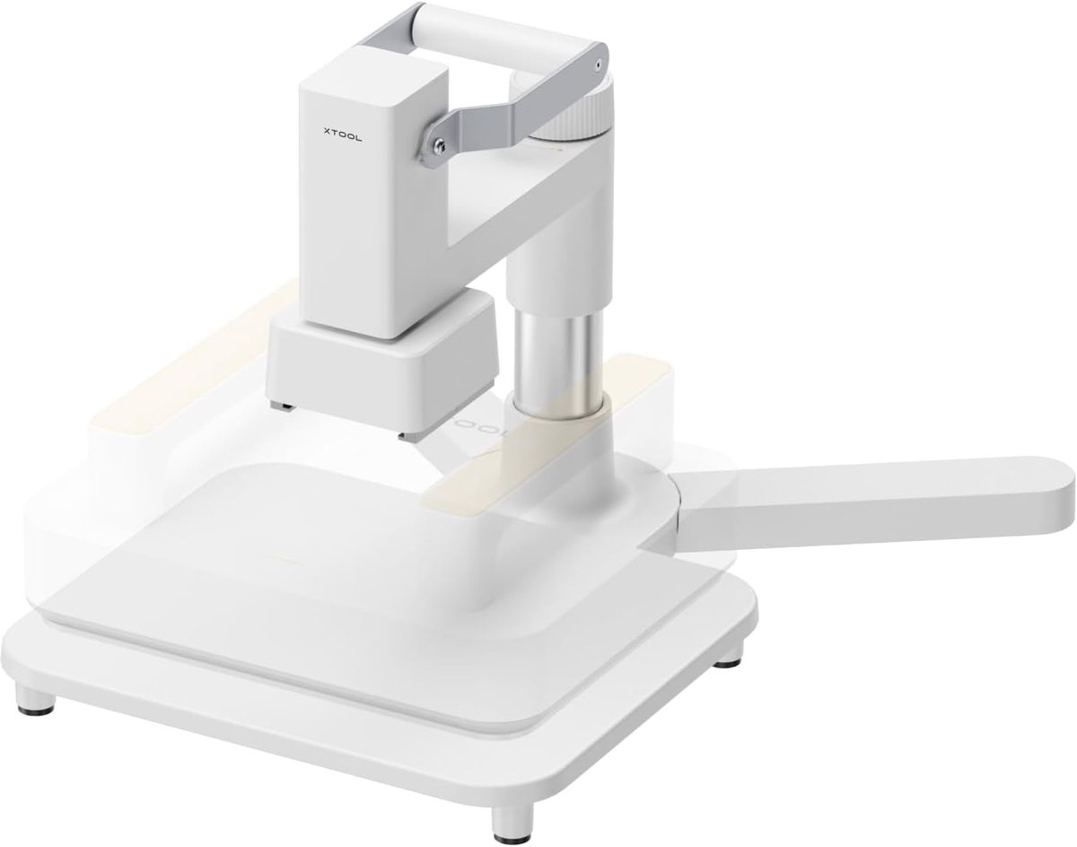 Warmtepers Platform - Pers Accessoire - Textiel Bedrukken - Verstelbare Druk - 49 cm Breed - Rookgrijs