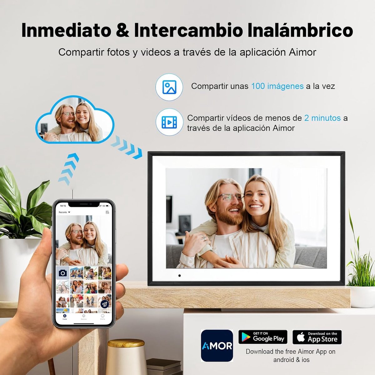 Digitale fotolijst - Elektronisch display - Herinneringen delen - WiFi verbinding - 10.1 inch scherm - Zwart — cadeau in Wonen & Interieur - foto 4