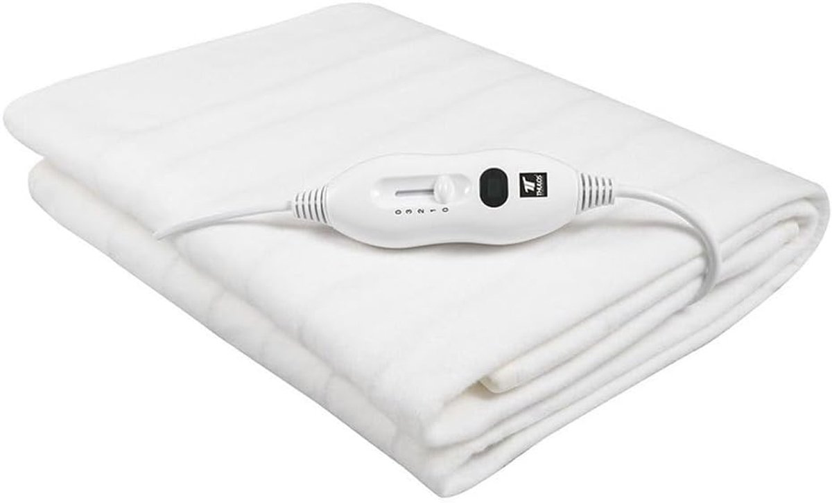 Elektrische bedwarmer - Verwarmde deken - Warmte therapie - Wasbaar met controller - 150 x 80 cm - Wit