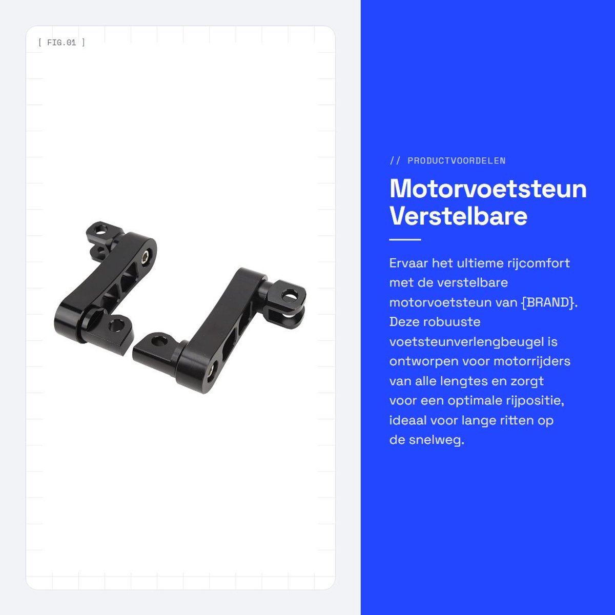 Dailygoods- Voetsteun Verstelbaar - Robuuste Snelwegbeugel - Comfortabel Rijden - Hoogwaardig Aluminium - Eenvoudige Installatie - 360° Verstelbaar - Motorsteun