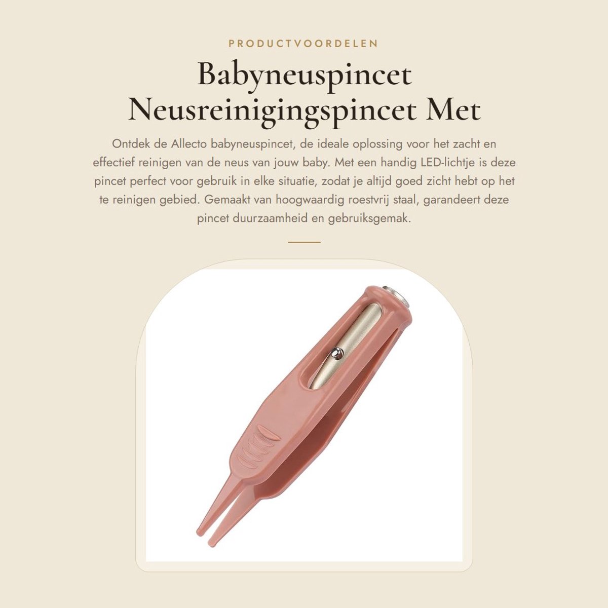 Dailygoods- Babyneuspincet Roestvrijstalen - Plastic Schoonmaakpincet - LED-licht - Lichaamsverzorging - Neuspincet Baby - Antislip Handvat