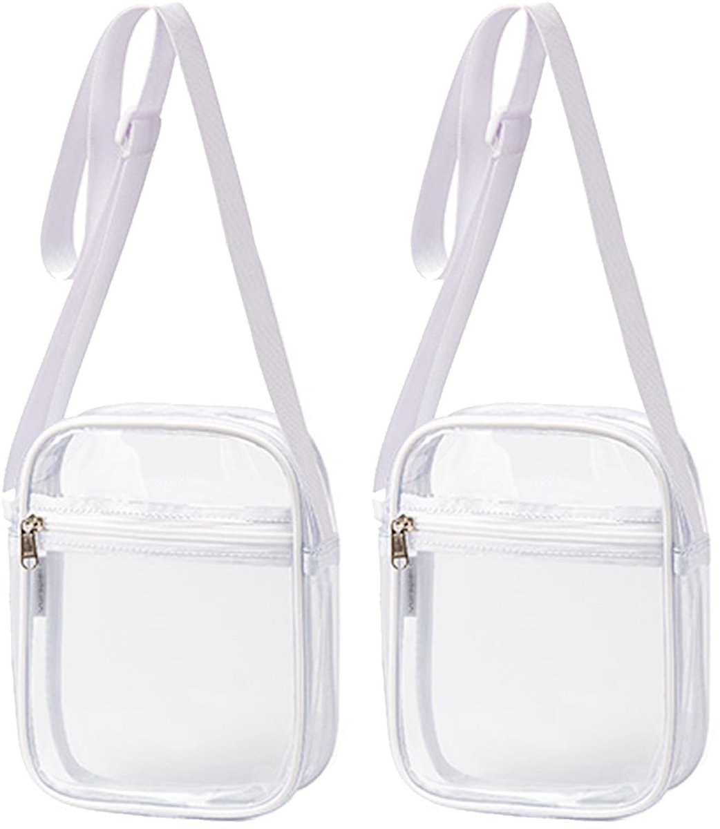 Dailygoods- Crossbody Bag - Transparant - Waterdicht - Verstelbare Schouderriem - Set van 2 - Ideaal voor Concerten/Festivals - Doorzaktas