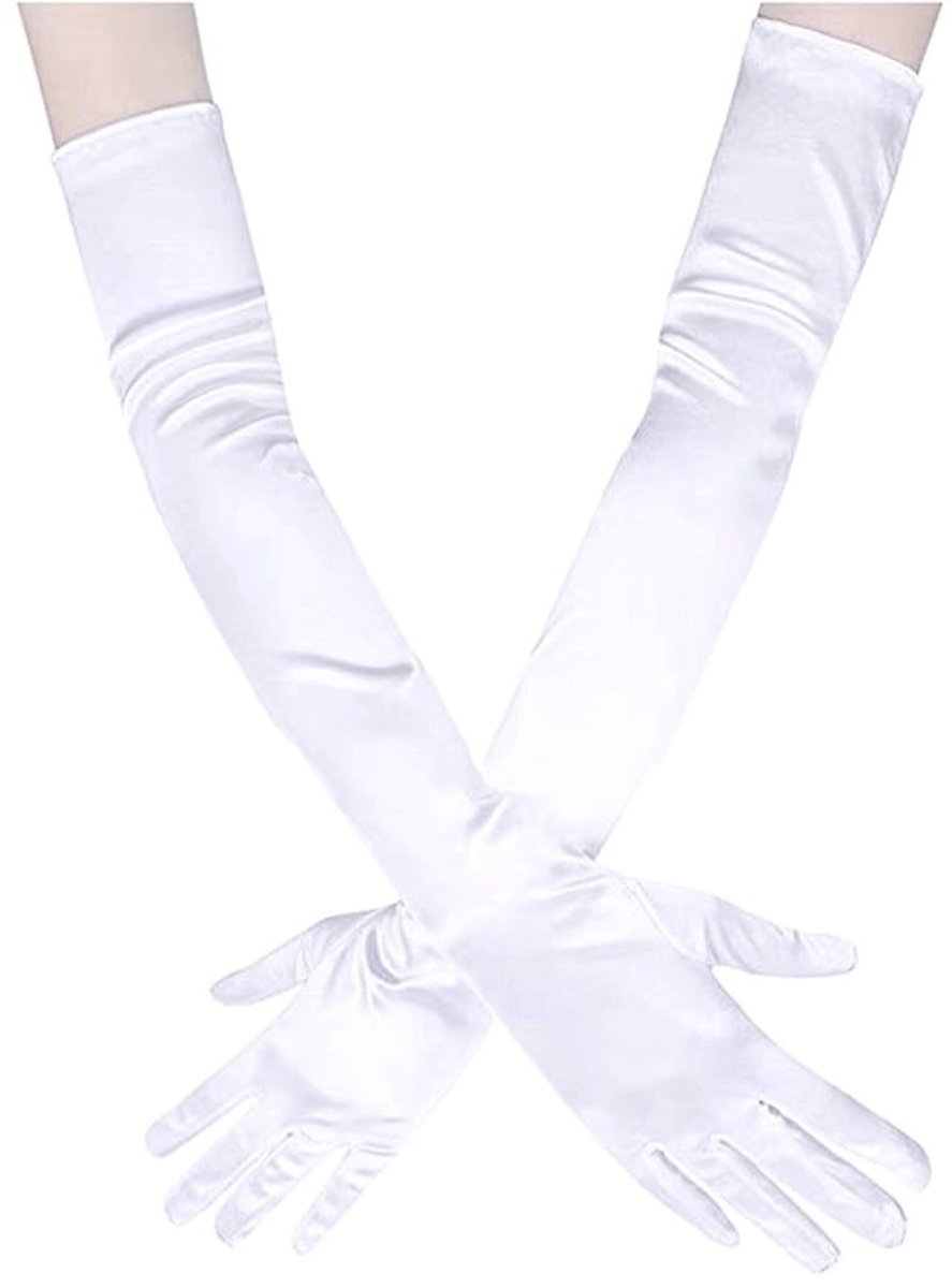 Lange Satijnen Handschoenen - Elegante Opera Avondhandschoenen - 55 cm