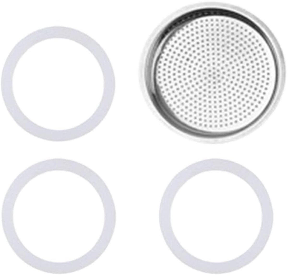 Dailygoods - Espressomachine-afdichtingen roestvrij staal espressomachine reservekit - bevat 3 afdichtringen 1 reservefilter