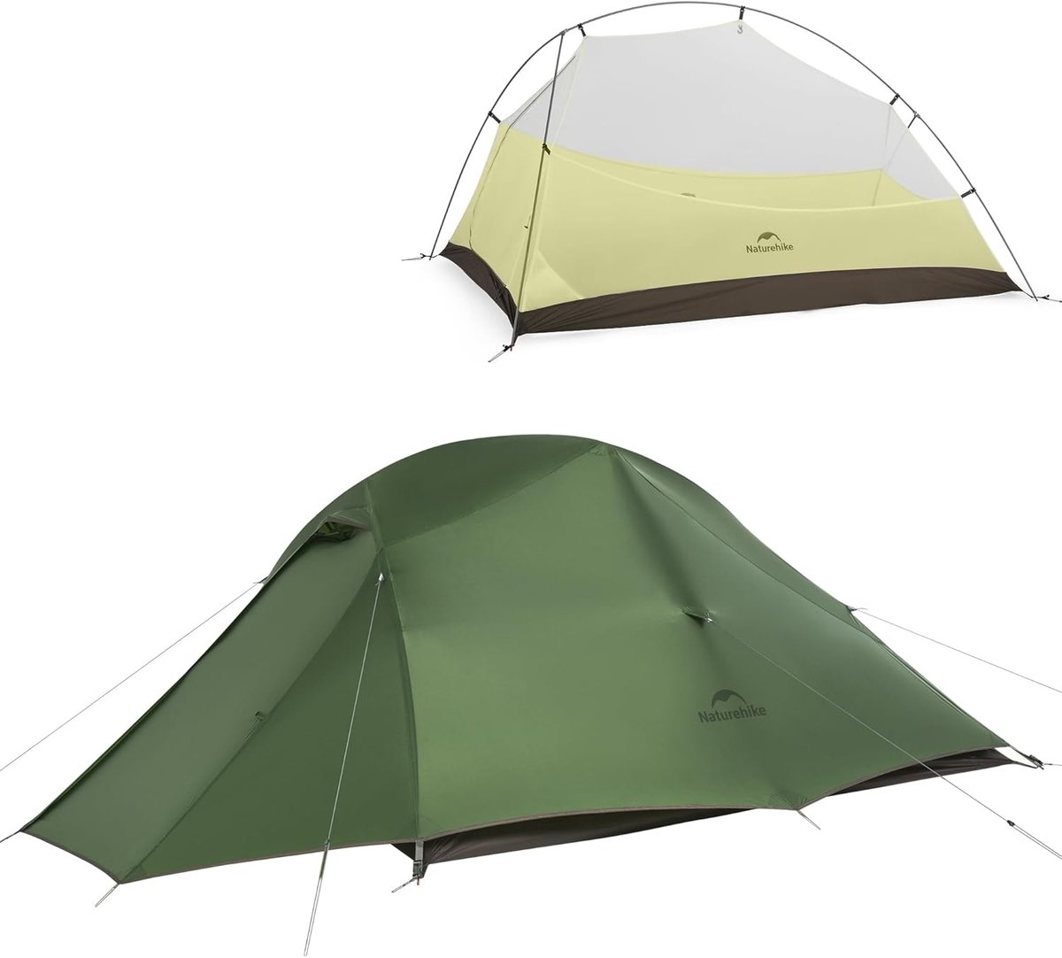 Kampeertent 2 personen - Lichtgewicht koepeltent - Outdoor avonturen - Wind en waterdicht - 2 persoons - Olijfgroen