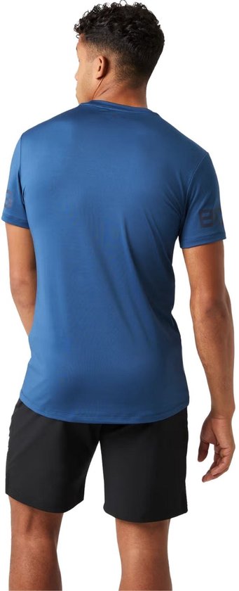 Björn Borg Sportshirt Heren Korte Mouw - Amparo Blauw - Gerecycled Polyester - Maat L