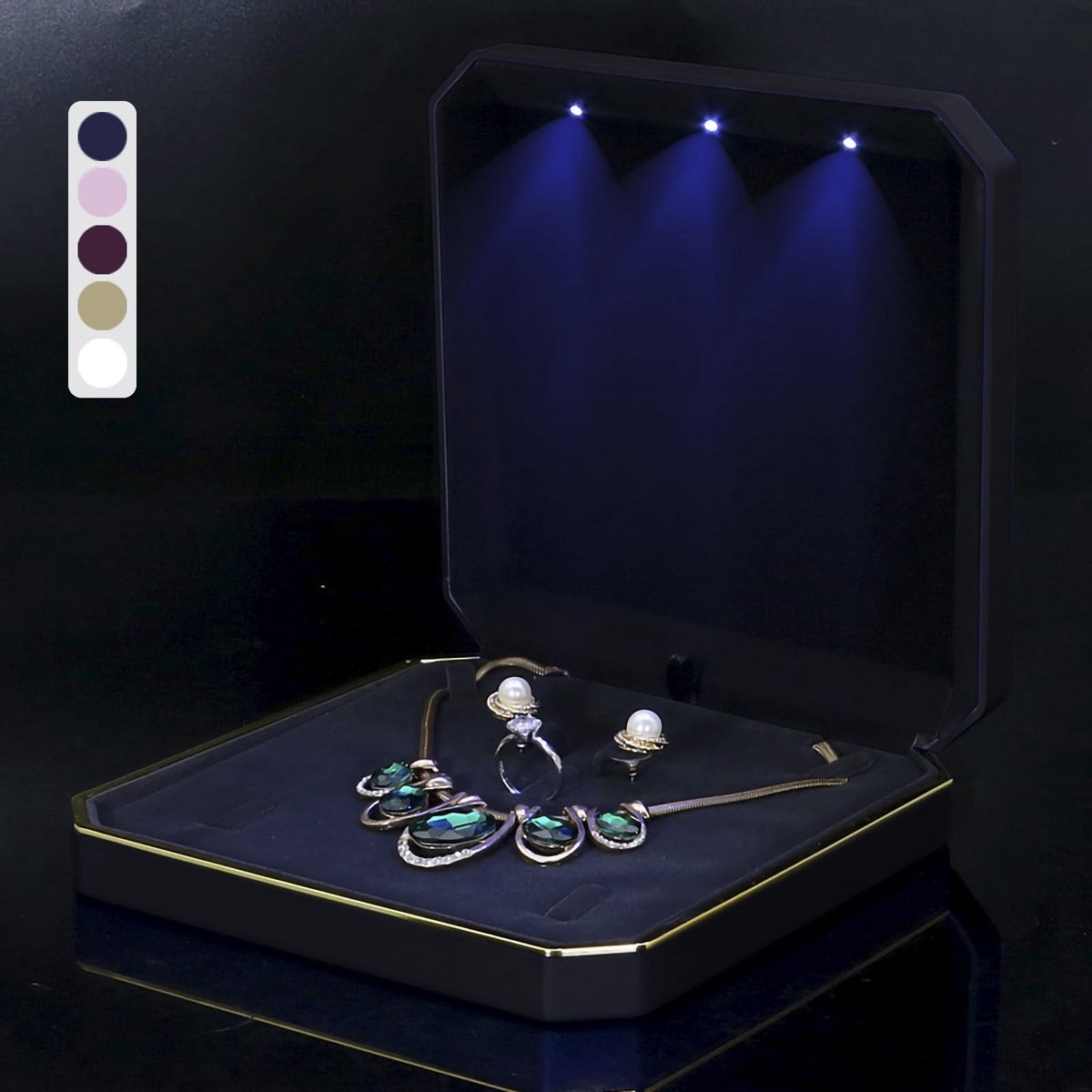 Dailygoods- Sieradenbox Grote - Sieradendoos - Halskettingen/Ringen - LED Verlichting - Elegant Design - Hoogwaardig Materiaal - Sieradenkoffer