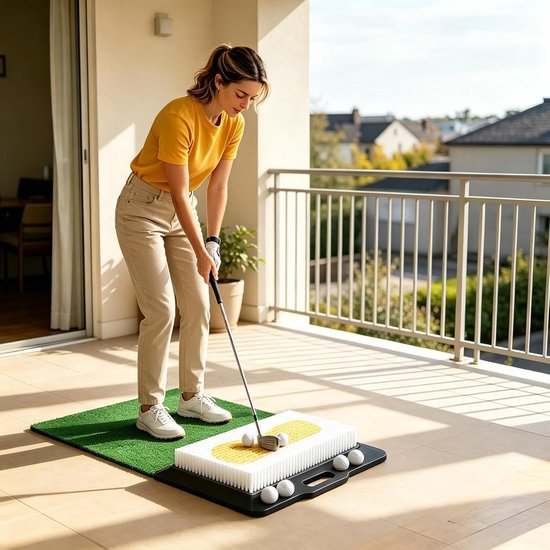 Golf Swing Mat - Oefenhulpmiddel Golf - Chip Shots Oefenen - Hoge-dichtheid Zand Simulatie - 40x35 cm - Groen — afbeelding 3