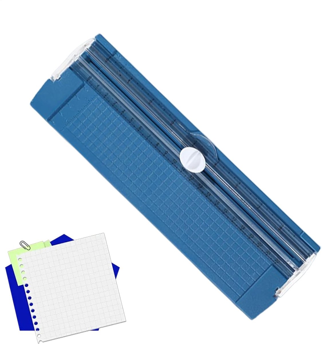 Papier Snijder - Snijmachine Handmatig - Hobby Projecten - Precisie Snij Prestaties - 27 x 9 x 5 cm - Blauw