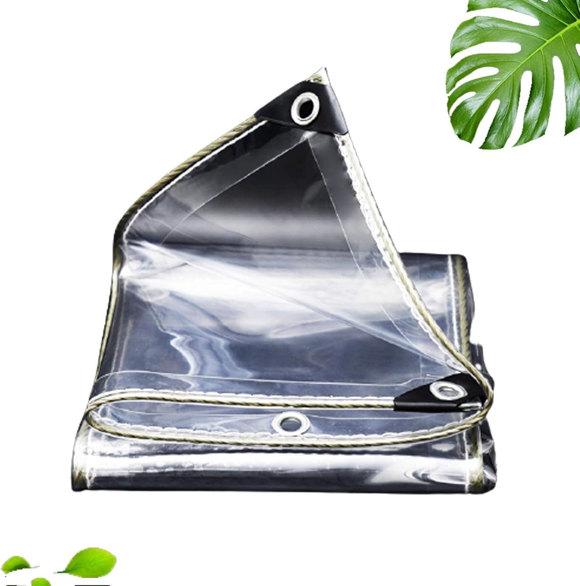 Dekzeil Zware Zeilen - Waterdicht Transparant - Tuin Meubels Beschermen - Versterkte Metalen Oogjes - 1.2x2.5 Meter - Transparant