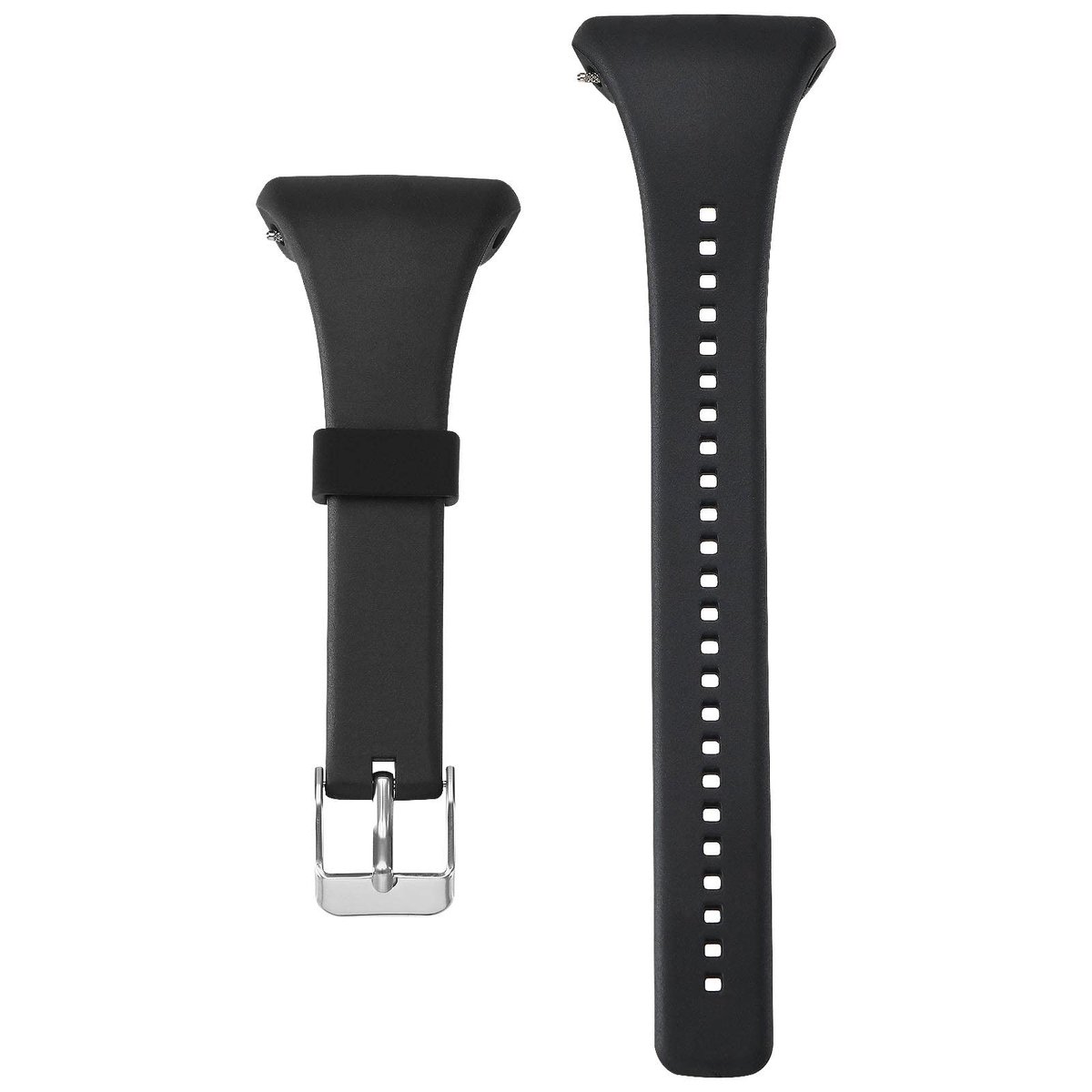 Dailygoods - Siliconen horlogeband - Verstelbare polsband - Comfortabel en duurzaam - Zwart - Compatibel met Polar FT4 FT7 - Ideaal voor fitnessliefhe...