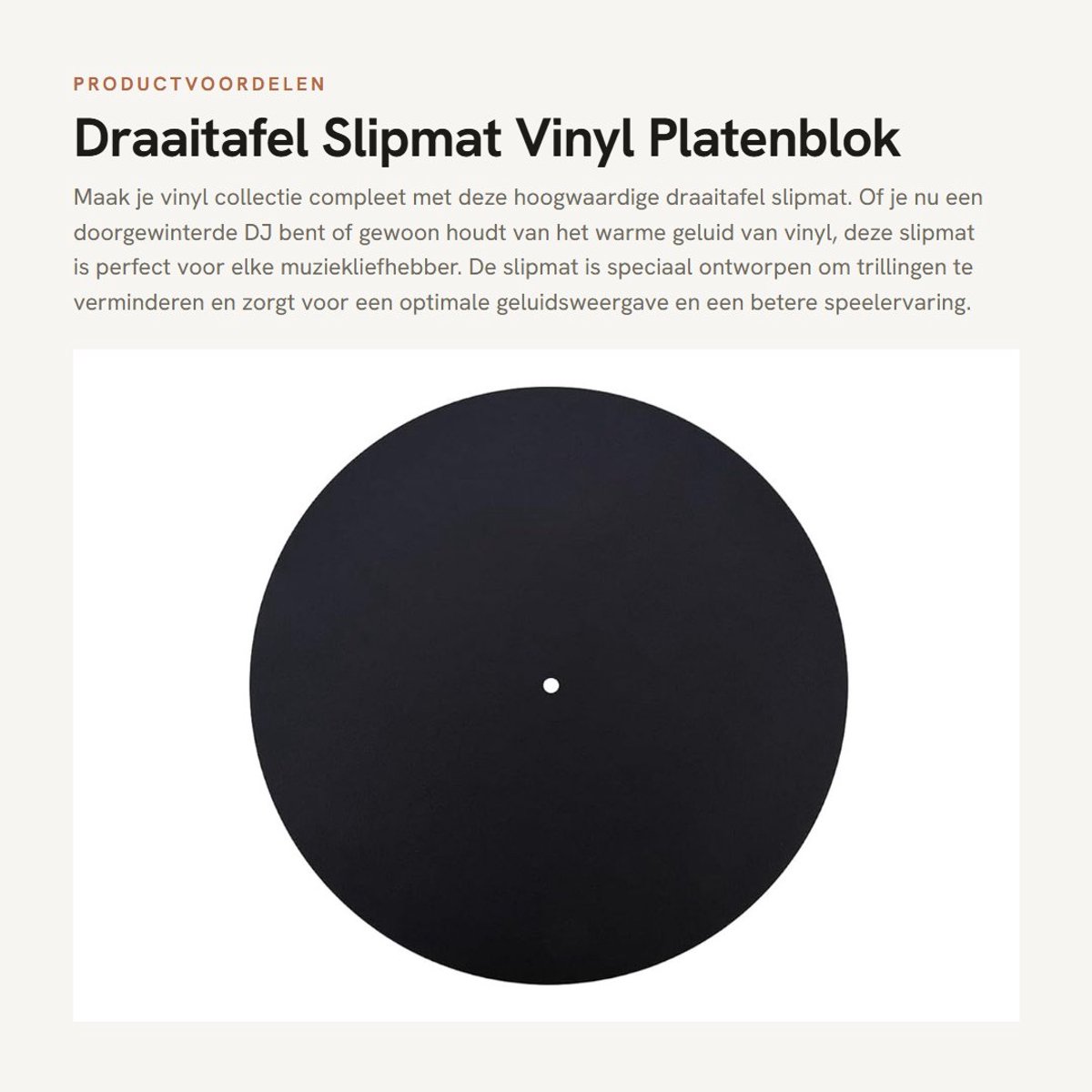 Dailygoods- Slipmat 12 Inch - Antislip - Vinyl Platenblok - Vermindert Trillingen - Zacht Materiaal - Hoogwaardige Geluidskwaliteit - Platenmat