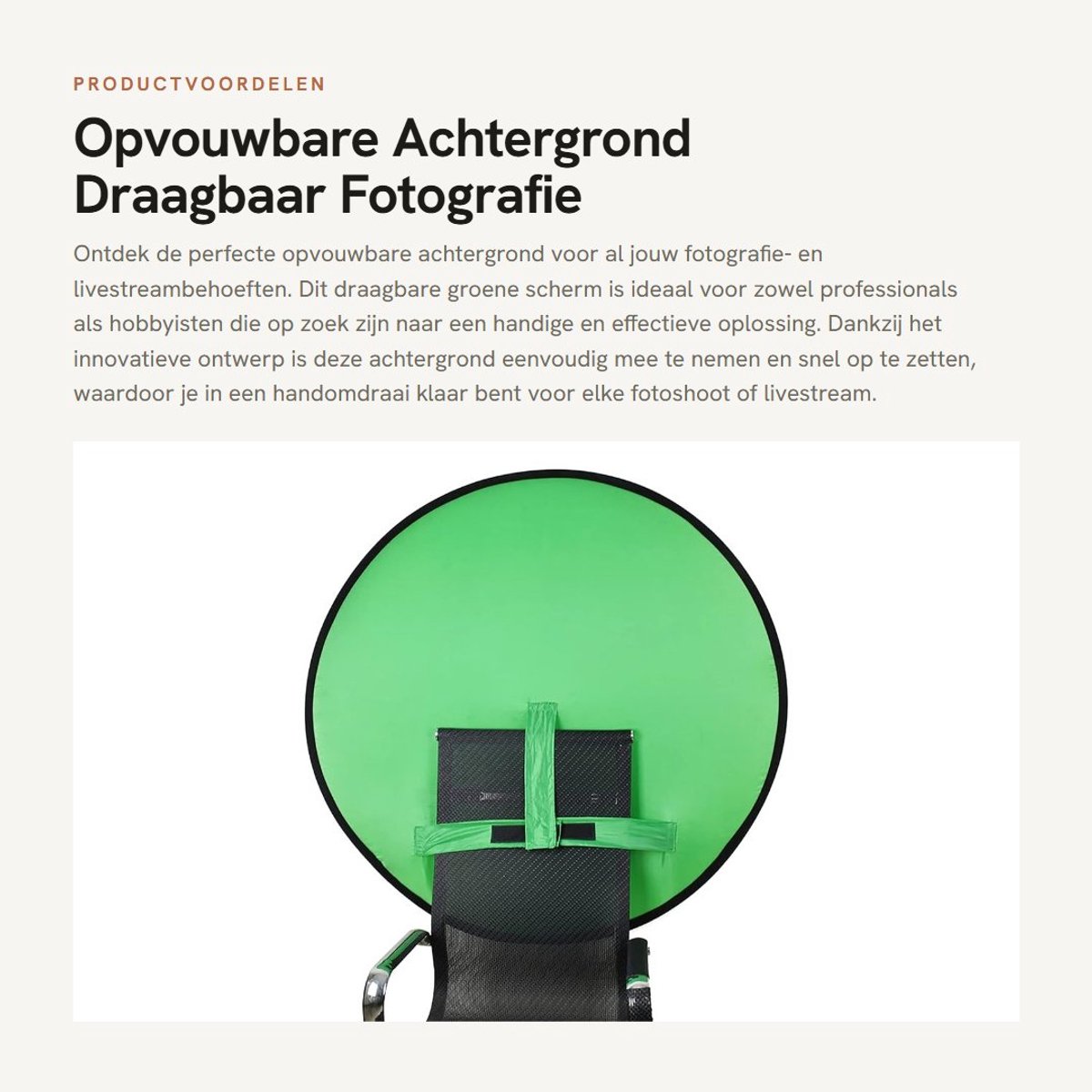 Dailygoods- Achtergrond Groen - Opvouwbaar Polyester - Draagbaar Scherm - Fotografie - Live Streaming - Eenvoudig te Bevestigen - Groenscherm