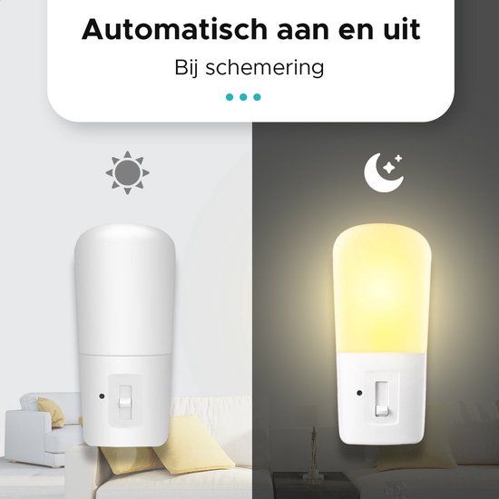 Qumax LED Nachtlampje Stopcontact 2 stuks - Nieuw model - Wit van Qumax — afbeelding 4