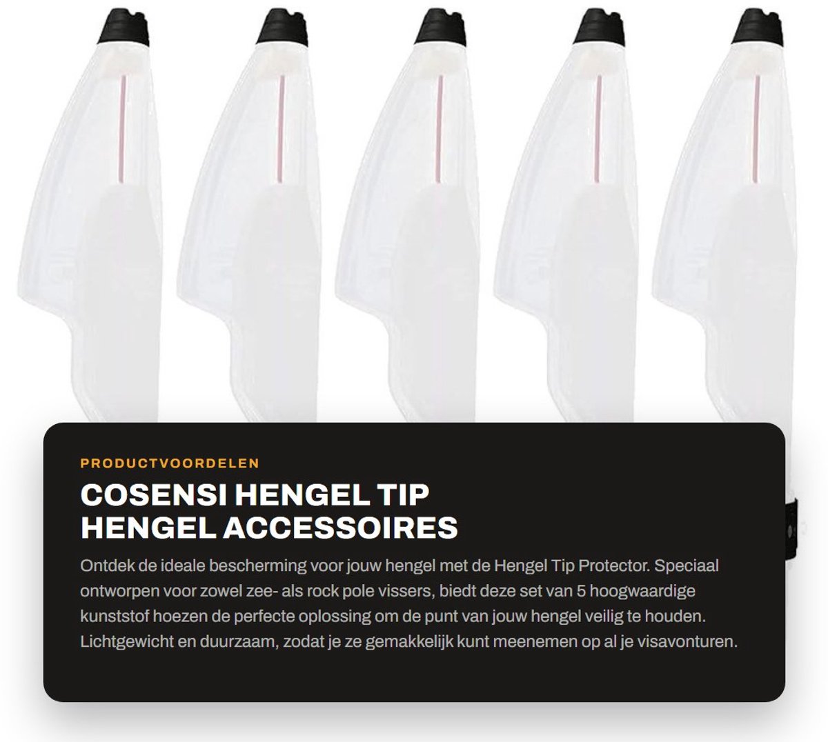 Dailygoods- Hengel Tip Protector Lichtgewicht - Hengel Accessoires - 5 Stuks - Duurzaam Kunststof - Verstelbaar - Bescherming Hengelpunt - Hengel Puntdop