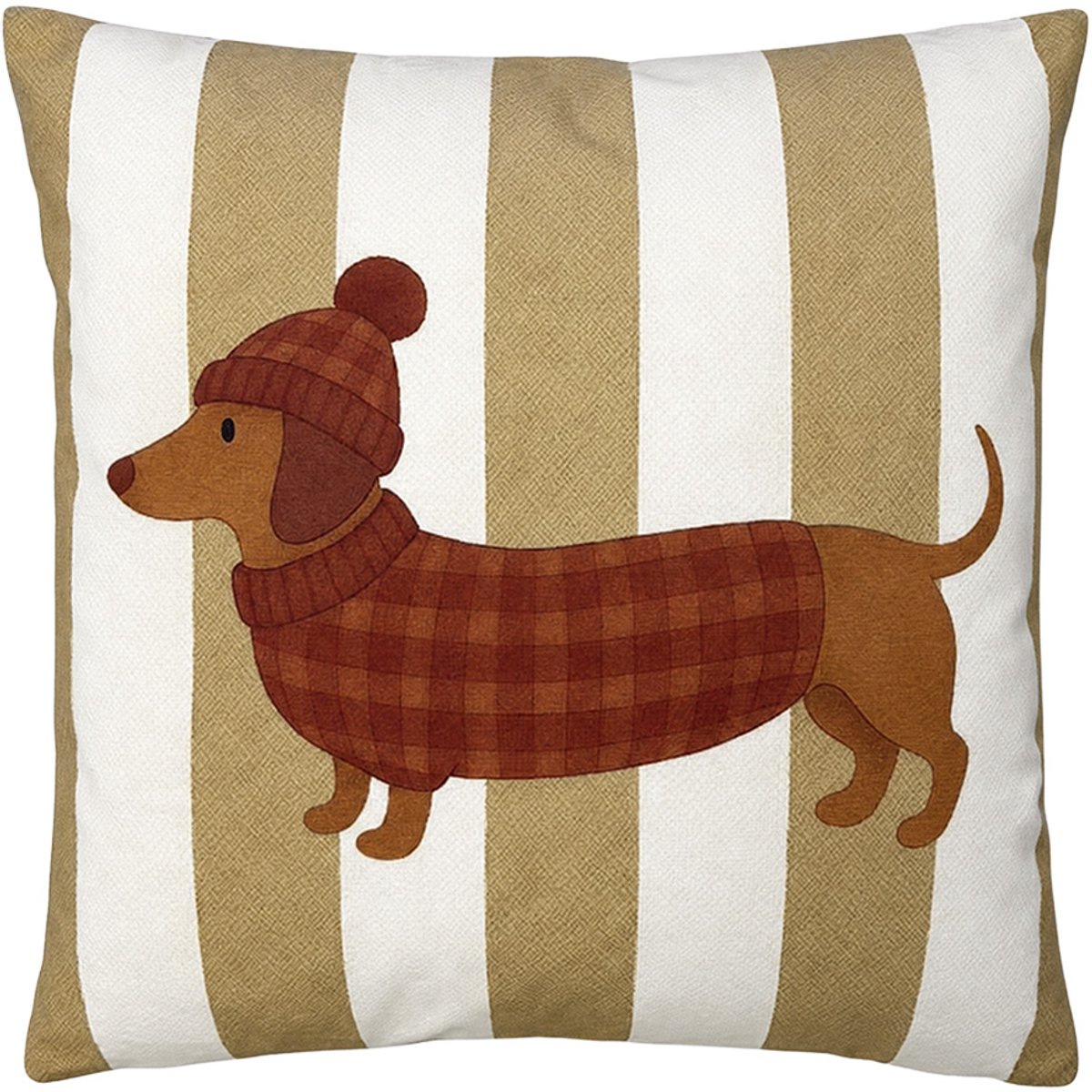 Clayre & Eef Sierkussen 45x45 cm Bruin Polyester Teckels