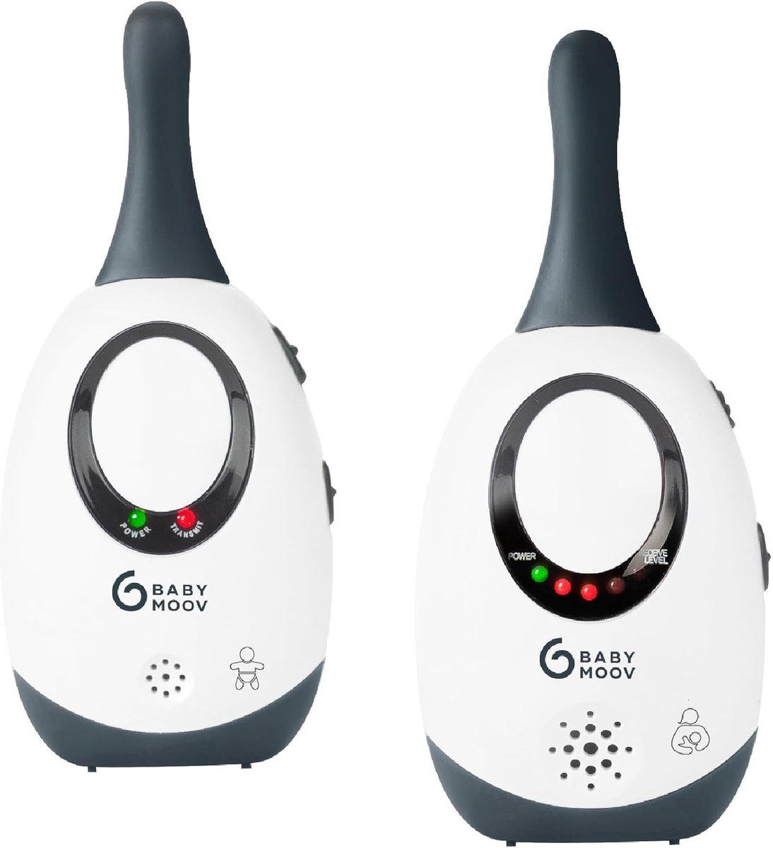 Babyfoon Audio - Draadloze Oor - Baby in de gaten - Lage straling - 300 meter bereik - Wit Zwart