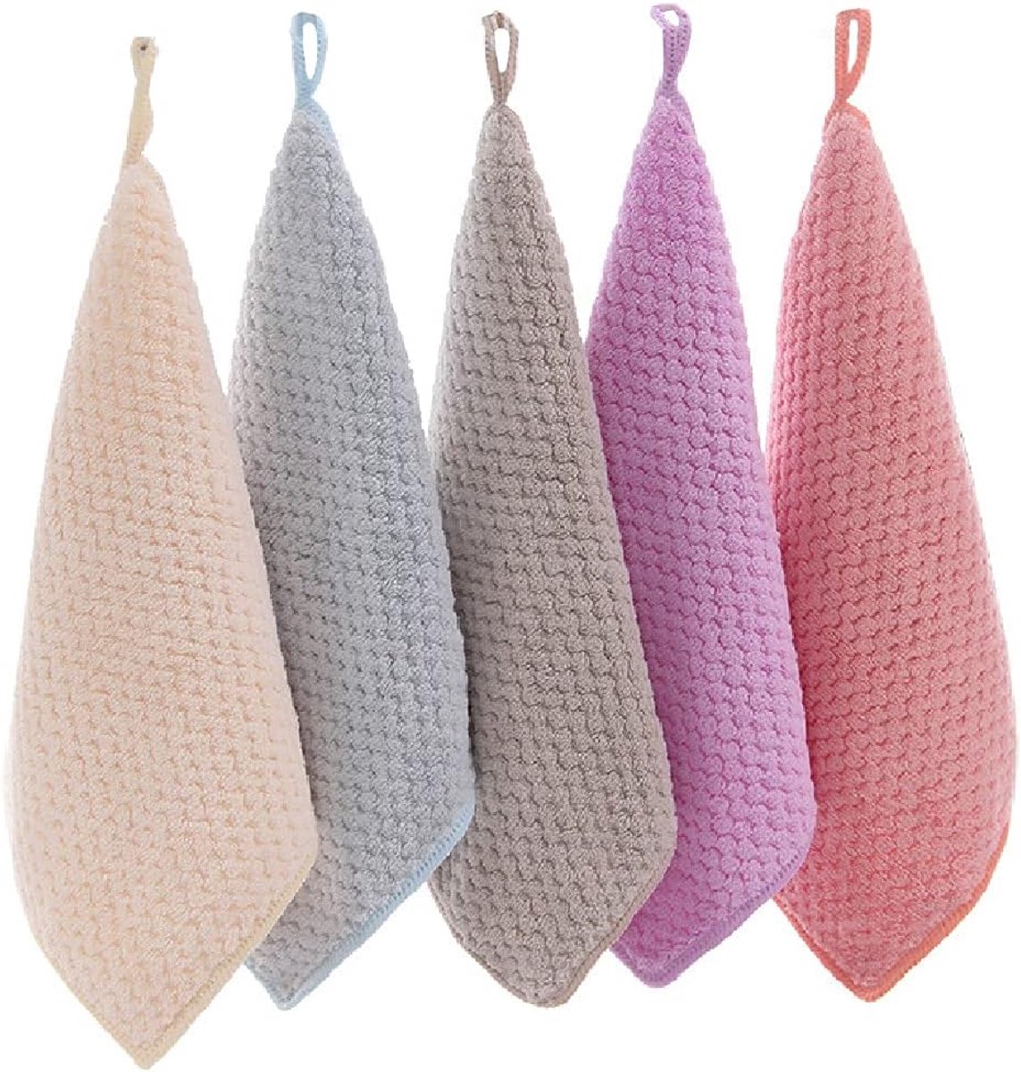 Handdoeken Set - Keukenhanddoeken - Snel Drogen - Met Lus - 27x27 cm - Veelkleurig