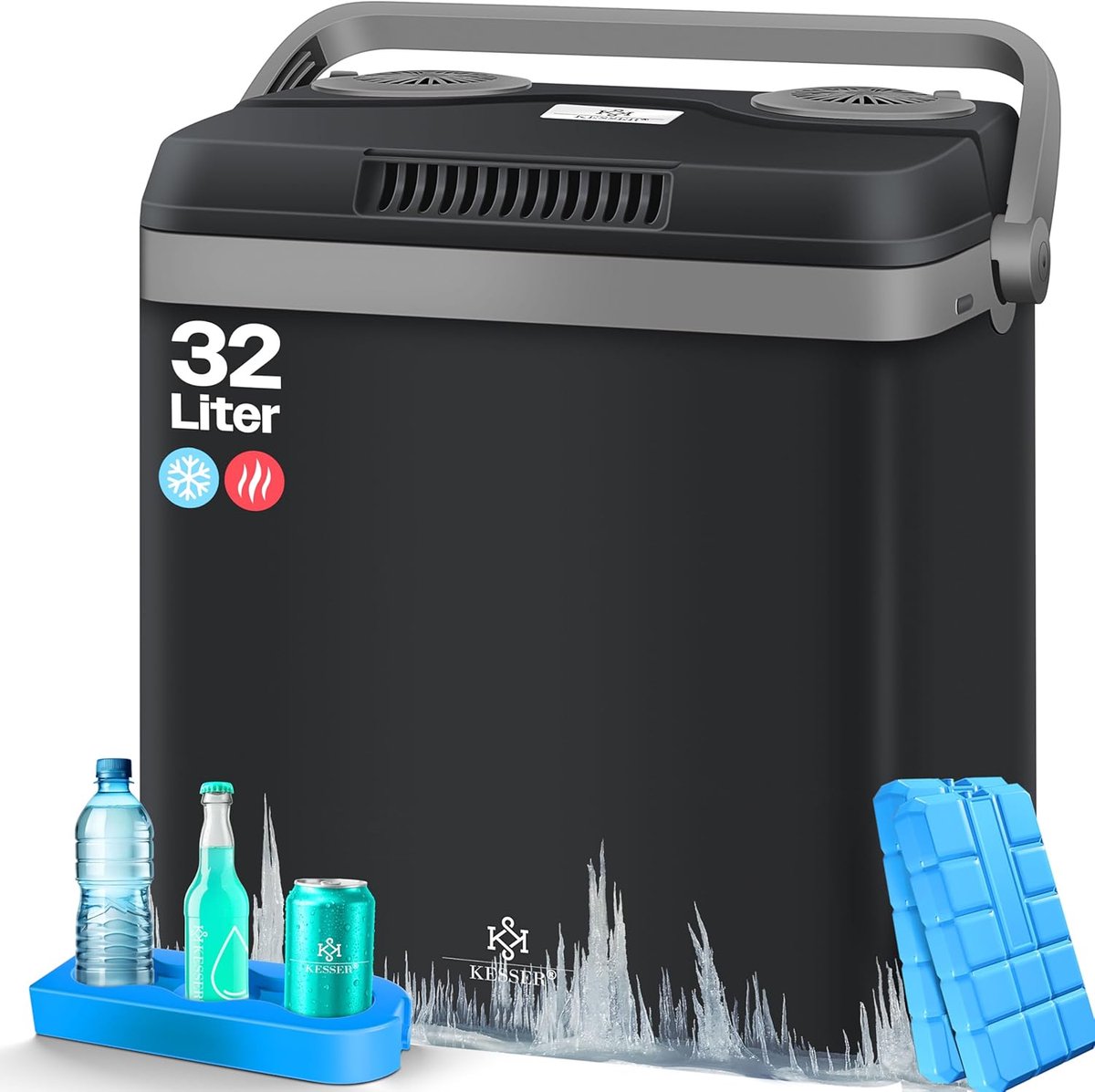Koelbox - Thermo-elektrische koeler - Dranken koelen - Koelen en verwarmen - 32 liter - Antraciet