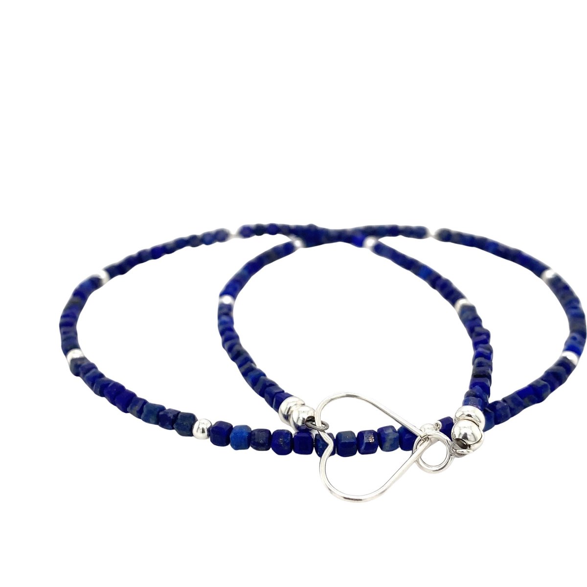Pat's Jewels Ketting - Kralen Dames - Edelsteen - Blauw - Hart - Zilver