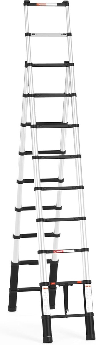 Reform Ladder - Telescopische Ladder - Werken op hoogte - Zacht sluitmechanisme - 3.2 meter - Zwart