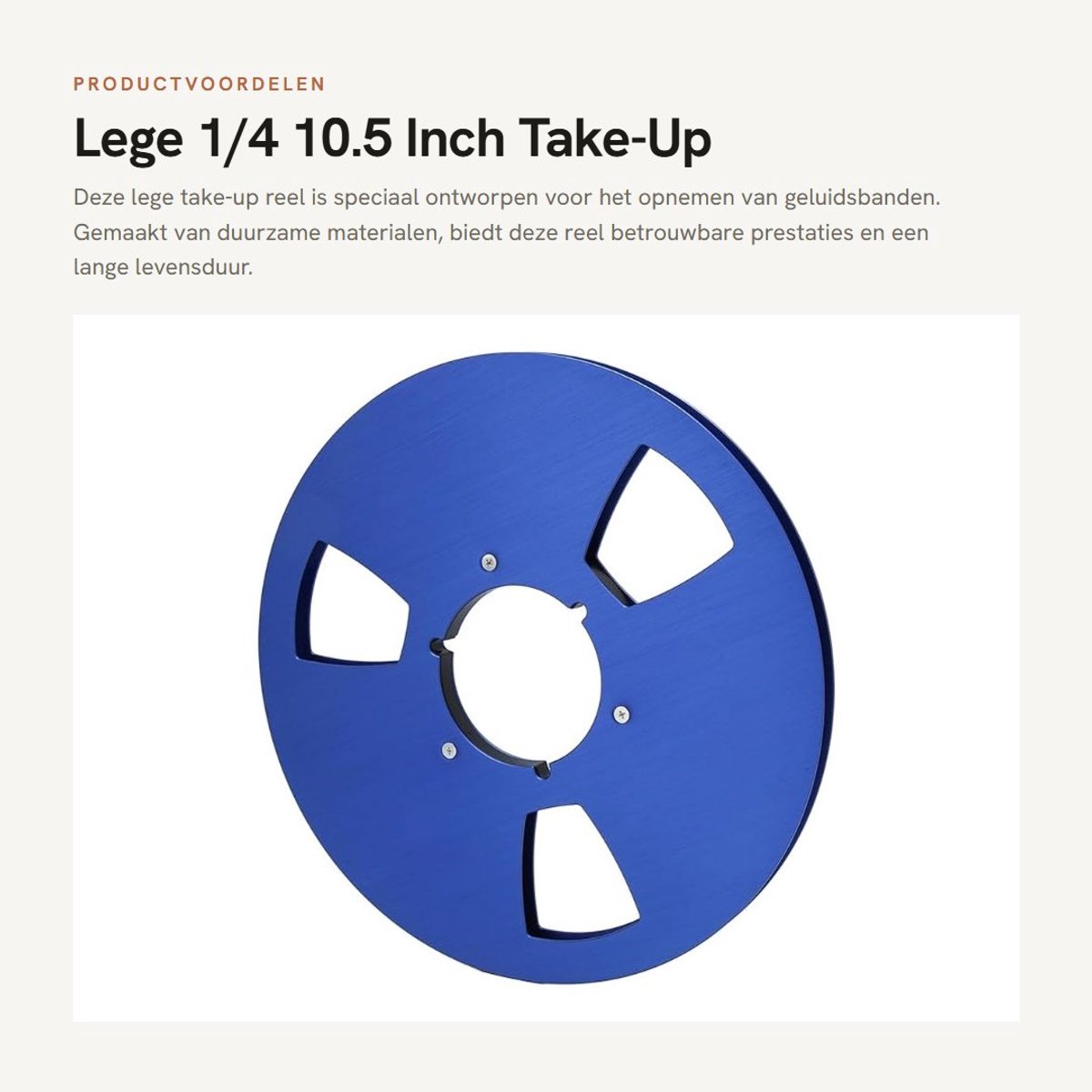 Dailygoods- Take-up Reel Duurzaam - 10,5 Inch - Aluminium Legering - 3-Holes Design - Universele Opening - Betrouwbare Prestaties - Bandrol