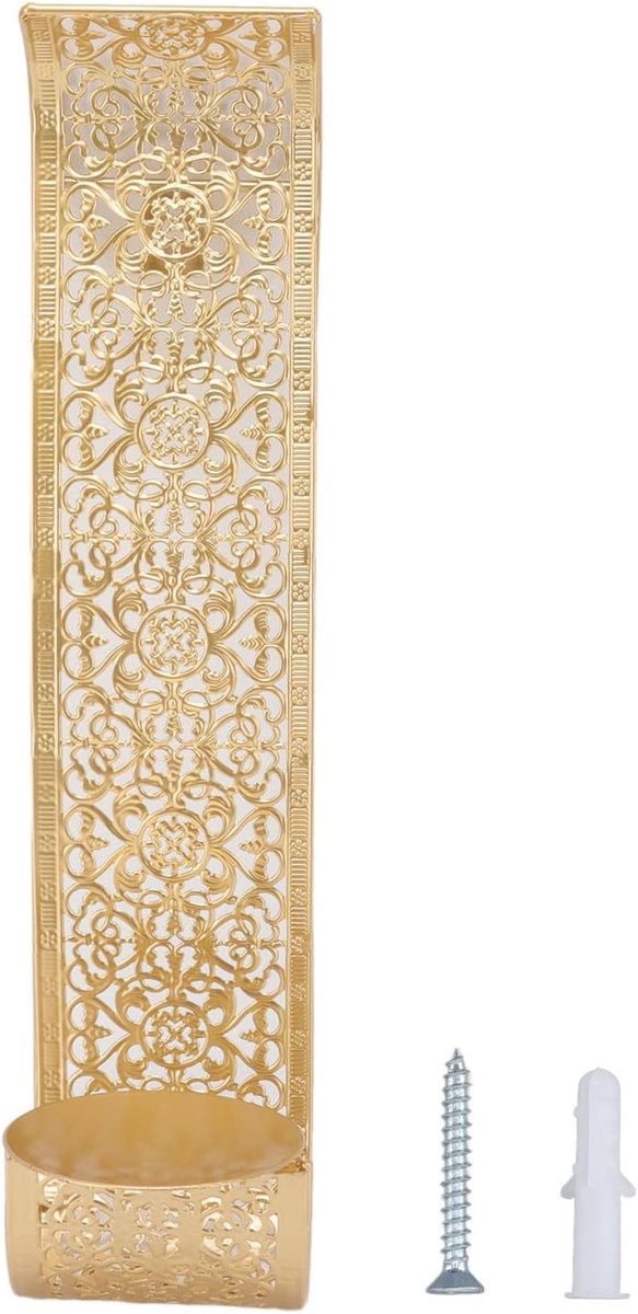 Wandlamp Kandelaar - Metalen Houder - Decoratieve Verlichting - Gouden Holle Gesneden - 38
