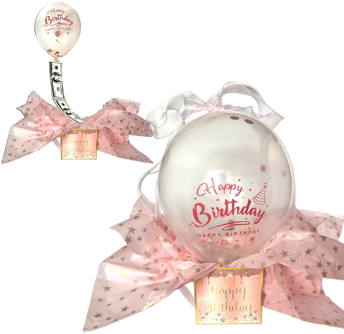 Dailygoods- Geldbox Verrassing - Geschenkdoos met Deksel - Grappige Geldcadeau - Spaarpot - Verjaardag - 13 x 13 cm - Papier
