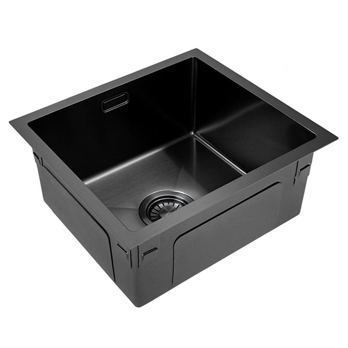 Vtw Living - Spoelbak Zwart Metaal 34,5 x 34,5 - Spoelbak Keuken - Keukenspoelbak - Wasbak Keuken - Zonder Kraangat RVS