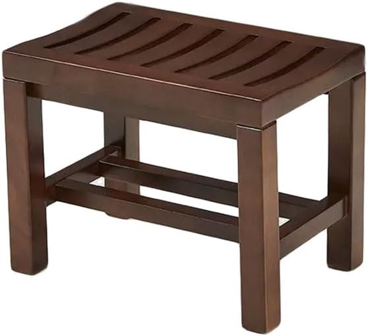 Badkamerkruk Massief Hout - Houten Zitje - Douche Comfort - Dubbel Versterkt - 50*28 cm - Walnoot