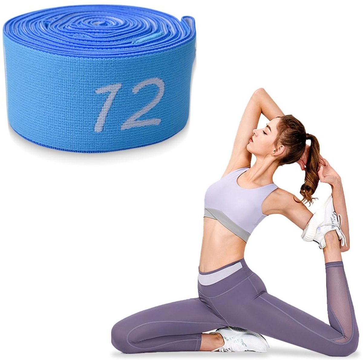 Dailygoods - Yoga-riemen, elastische weerstandsbanden voor yoga, stretching voor fitness, pilates en gymnastiek