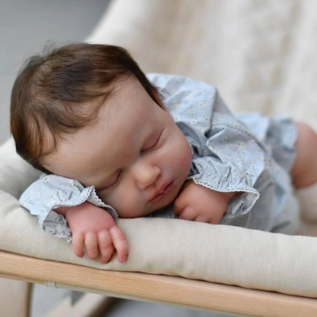 Reborn Baby Pop - Levensgrote pop Slaap pop - Kinderspel - Volledig vinyl lichaam - 50 cm - Katoenen kleding