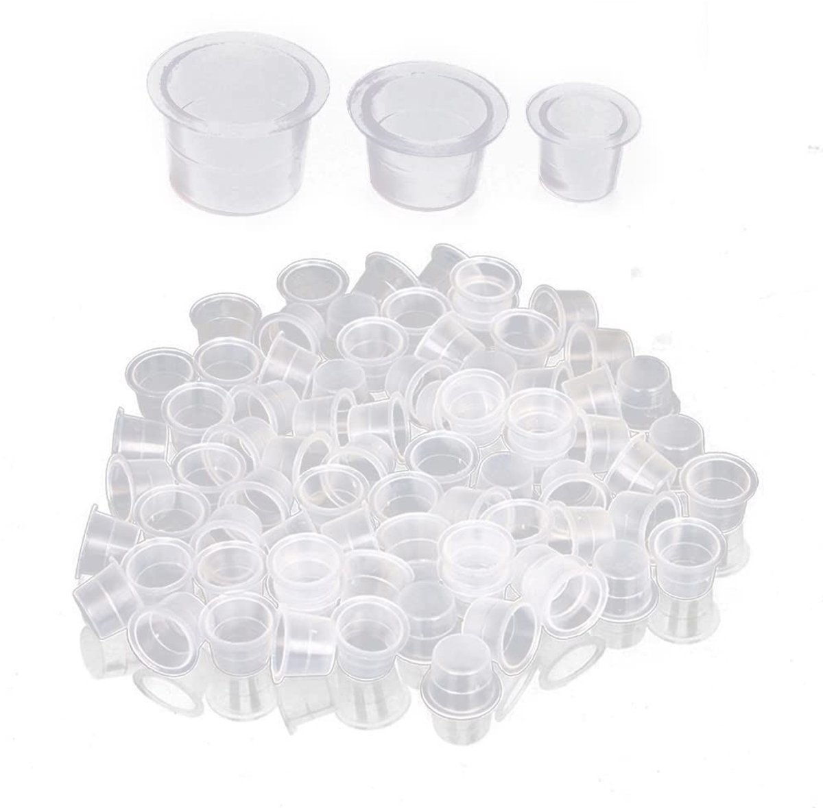 Dailygoods- Tattoo-kleurdopjes 100 Stuks - 15 mm Grote Pigmentbekers - Duurzaam Kunststof - Herbruikbaar - Tattoo-accessoires - Milieuvriendelijk