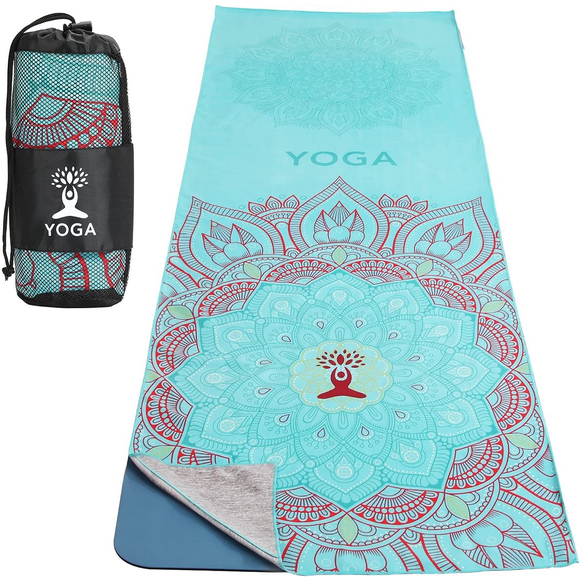 Dailygoods- Yogamat Antislip - Fitnessmat - Yogamat Extra Dik - Yogamat Tas - Yogamat Draagriem - Sneldrogend met Hoekzak - Yogahanddoek