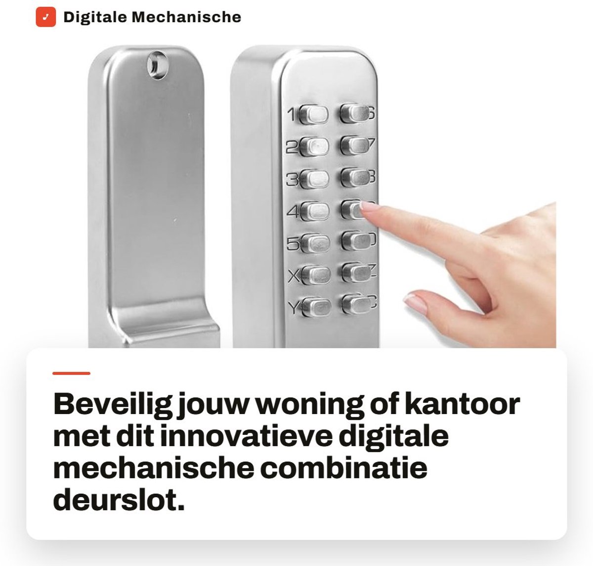 Dailygoods- Deurslot Digitale Mechanische Combinatie - Slim Deurslot - Antidiefstal - Zinklegering - Wachtwoordlengte 4-7 cijfers - Toepasselijke deurdikte 30-60 mm - Slim Slot