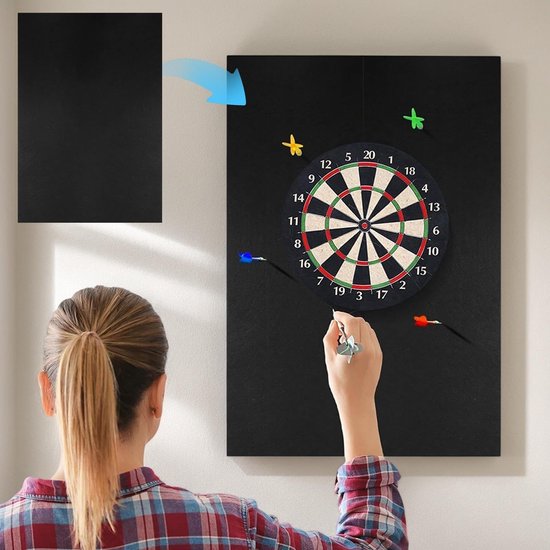 Dailygoods- Dartbord Omranding Stevige Herbruikbare Beschermingsmat - Muurbeschermer - Vilt - 60x90 cm - Voor Thuis/Kantoor - Elegant Ontwerp van Dailygoods — afbeelding 3