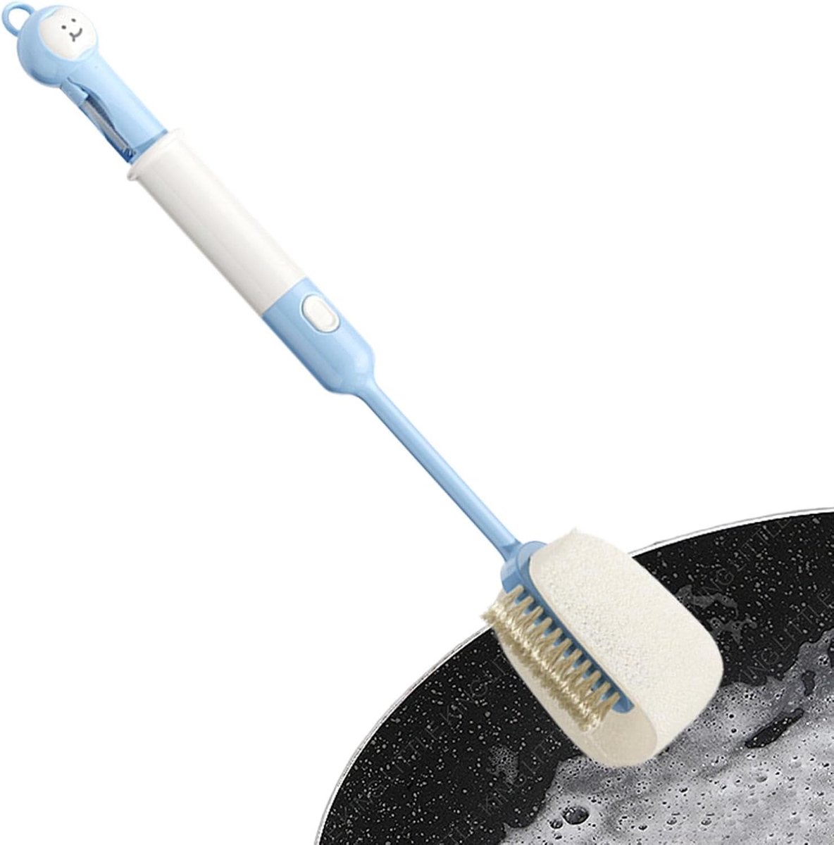 Flessenborstel Set - Reinigingsborstels - Grondige Reiniging - Afneembaar Handvat - 37cm Lengte - Blauw