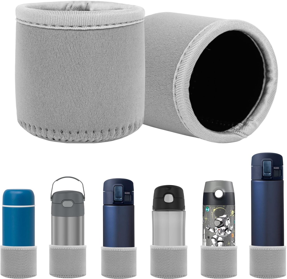 Dailygoods- Flesbeschermer Neopreen 2 Pack - Compatibel met Thermos FUNTAINER - Universele Bumper - Voor 12 oz/16 oz Flessen - Bescherming tegen Stoten - Antislip Onderzijde - Fleshoes