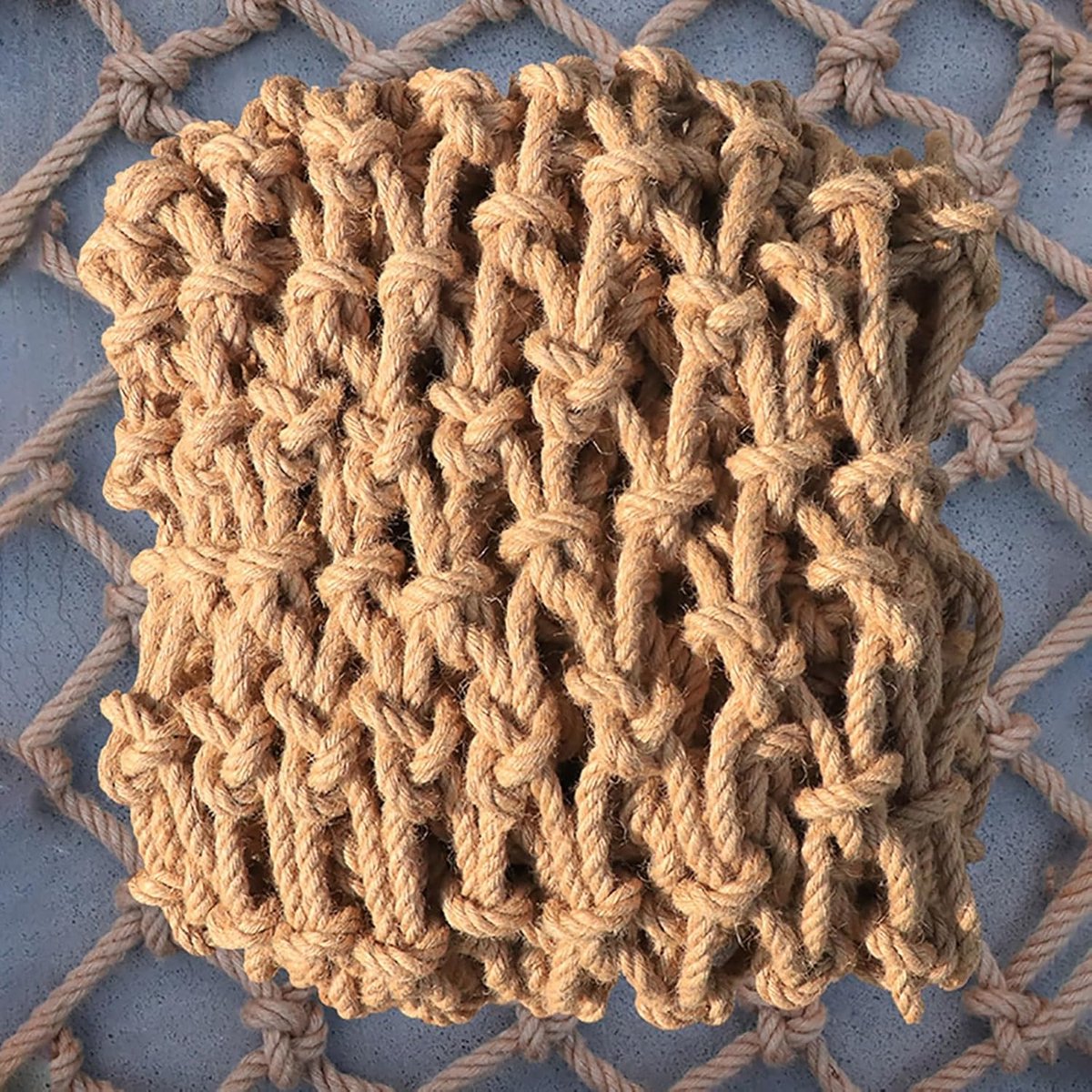 Jute Net Ondersteuning - Plantennet Touw - Klimplant Geleiden - Handgemaakte Duurzaamheid - 2 x 2 m - Natuurlijk