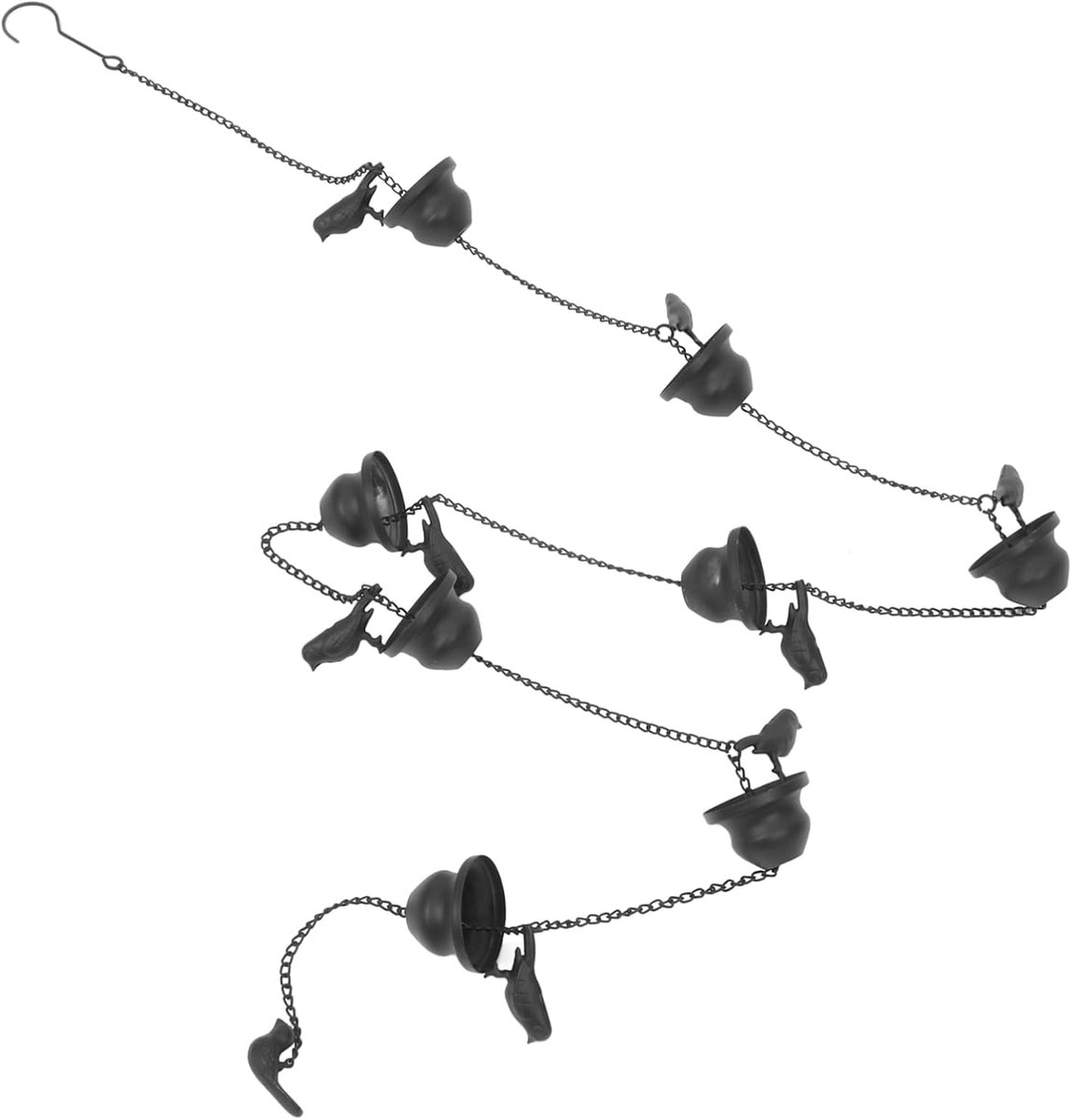 Regenketting - Watergeleider Buiten - Tuin Decoratie - Vintage Vogel Design - 240 cm Lengte - Zwart