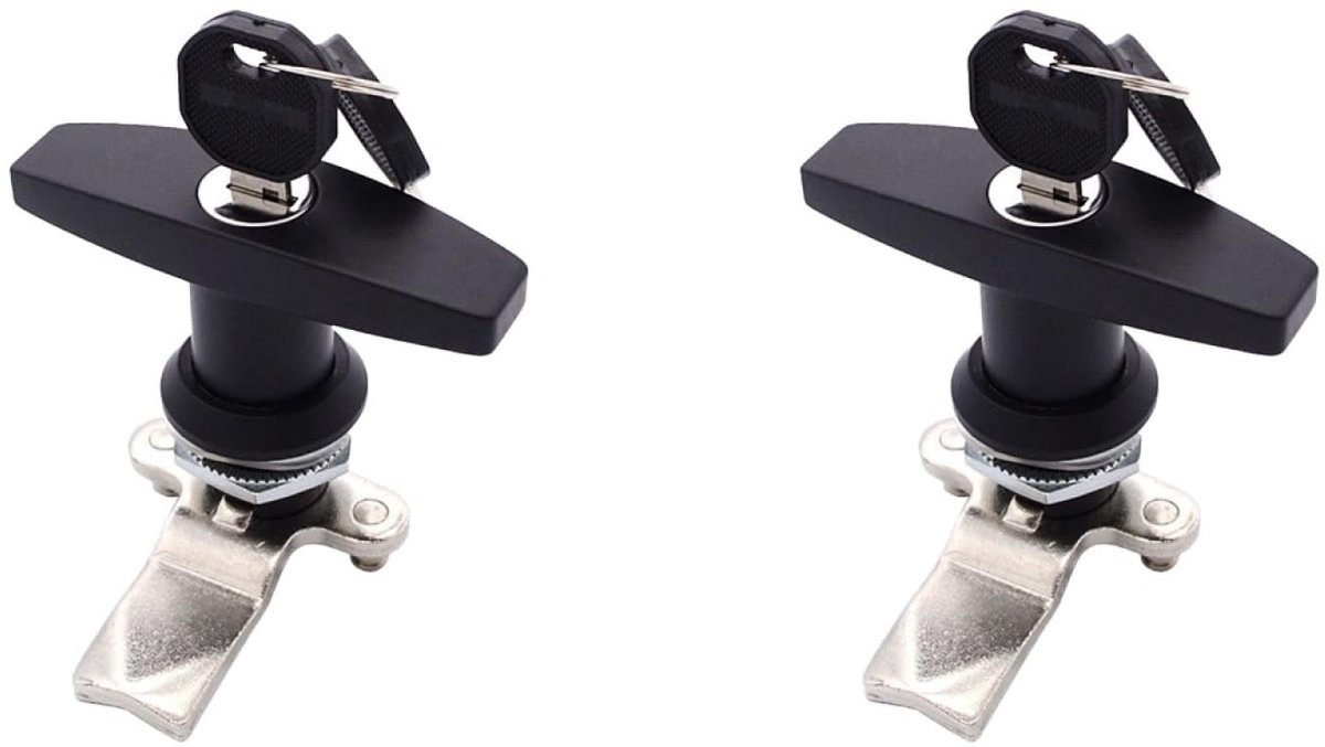 Dailygoods - Waterdichte T Handvat Slot - Handgreepslot - Zwart - Cam Lock - Veiligheid voor schakelkasten - Geschikt voor gereedschapskisten - 2 stuk