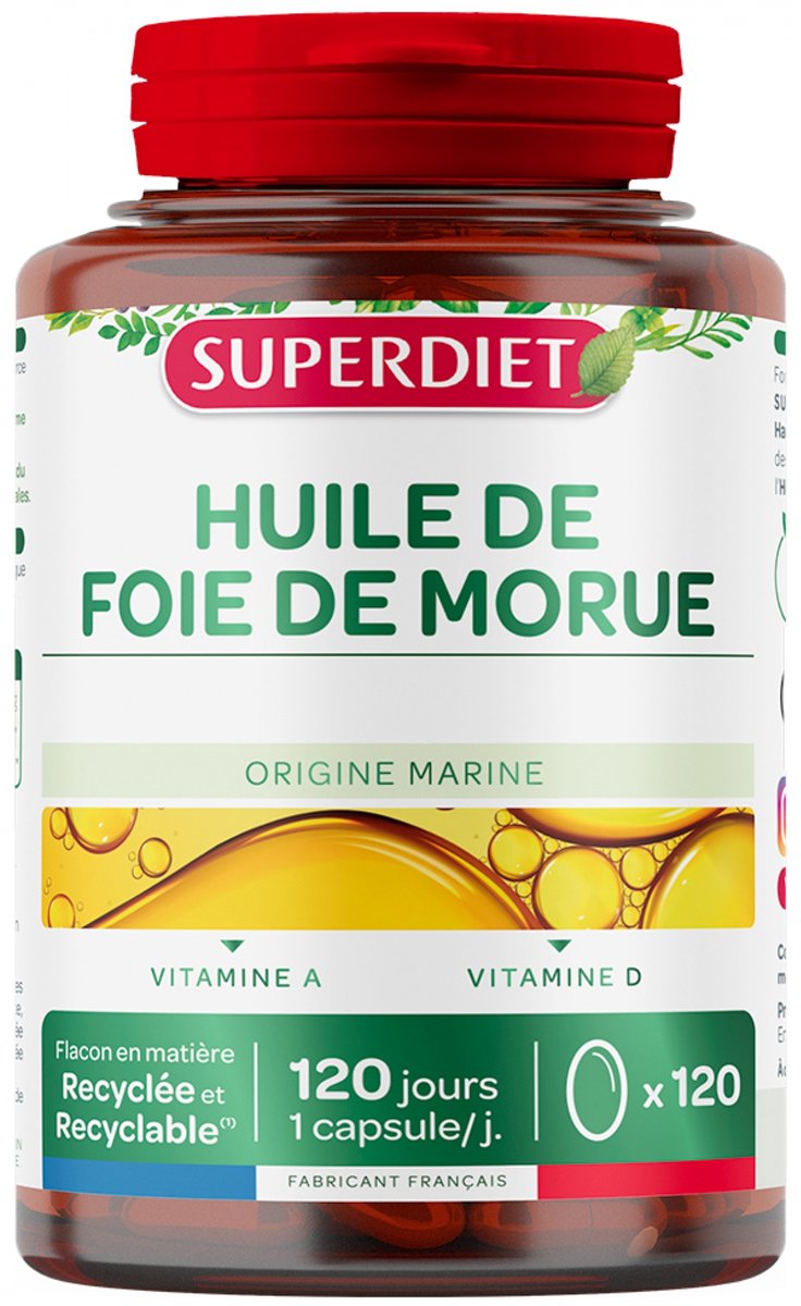 Superdiet Levertraan 120 Capsules