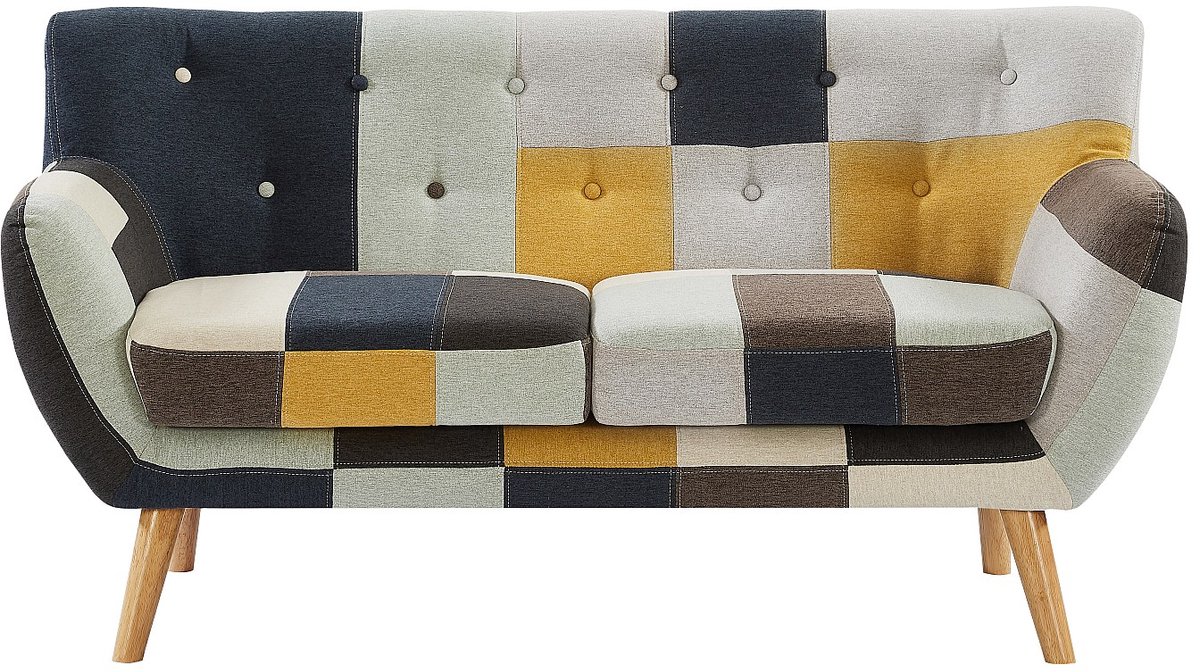 Vente-unique Bankstel in patchworkstof SERTI II L 188 cm x H 81 cm x D 80.5 cm Veelkleurig