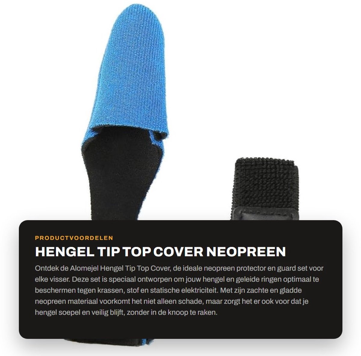 Dailygoods - Hengel Tip Top Cover - Neopreen Protector Set - Blauw - Bescherming tegen krassen - Ideaal voor vissers - Geschikt voor alle hengels