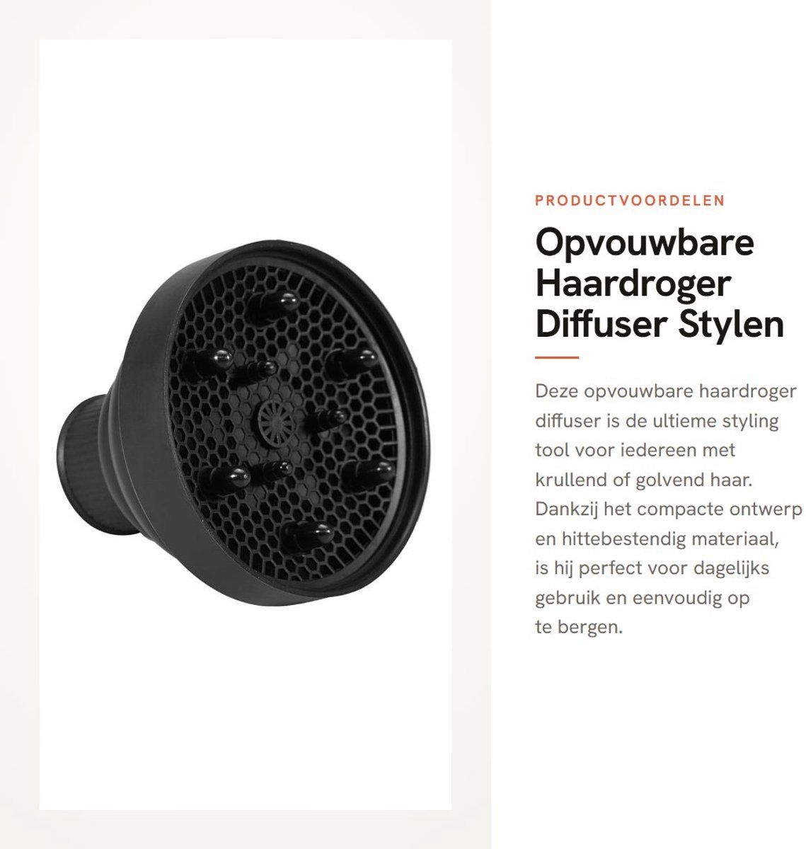 Dailygoods - Opvouwbare Haardroger Diffuser - Stylen Krullend Golvend Haar - Hittebestendig - Kappers Tool - Diffuser Cover - Compact Ontwerp