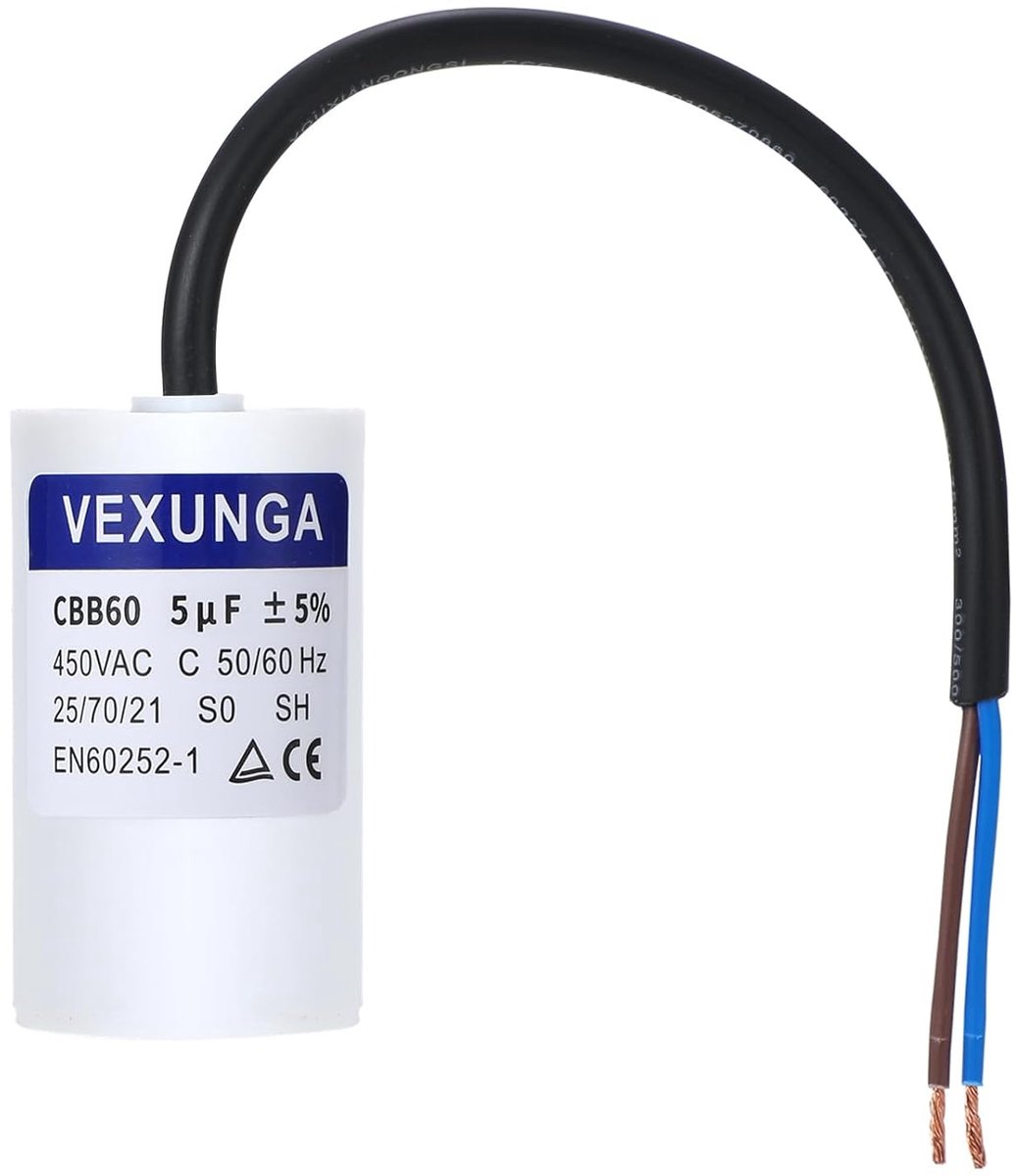 Start Condensator - Motor Condensator - Apparaten Starten - Zelfherstellend Vermogen - 5µF 450V - Zwart