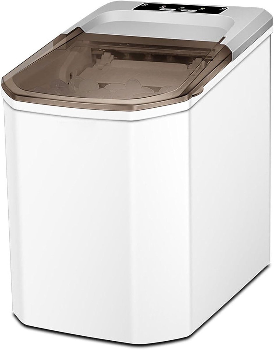 IJsmaker Compact - Elektrische IJsblokjesmaker - Drankjes Koelen - Snel 9 Blokjes - 26 lbs Per Dag - Zilver